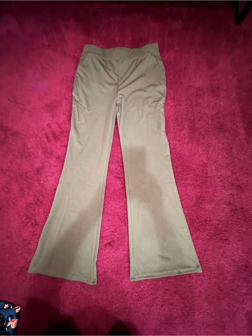 Olive Green Flared Yoga Pants